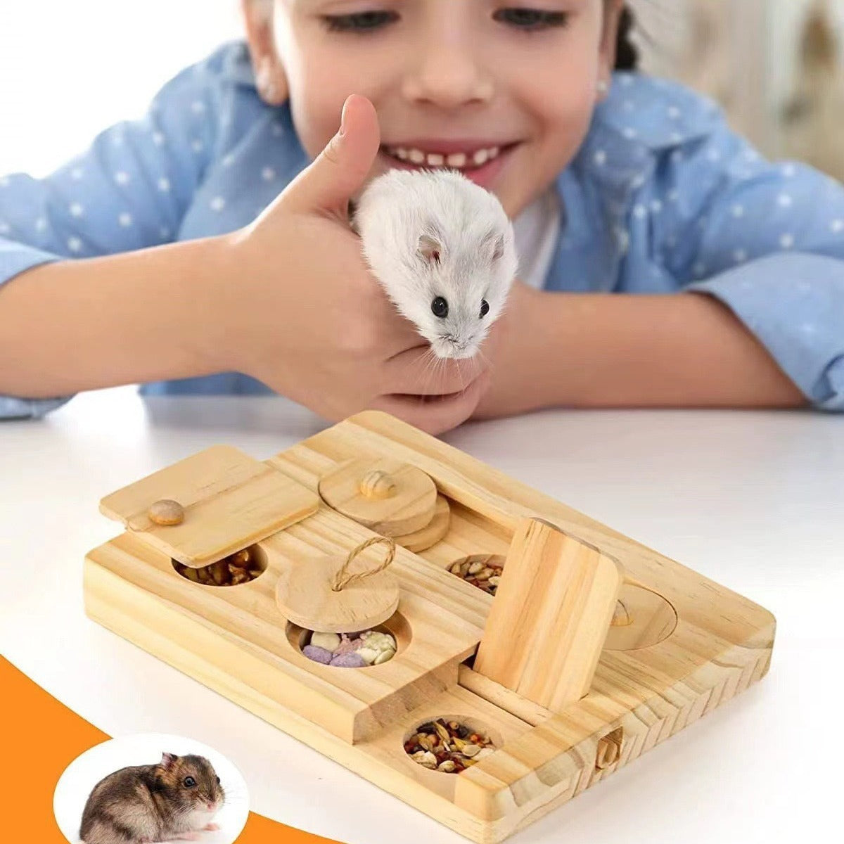 Enhance Your Hamster's Feeding Experience with Our Wooden Hamster Feeder